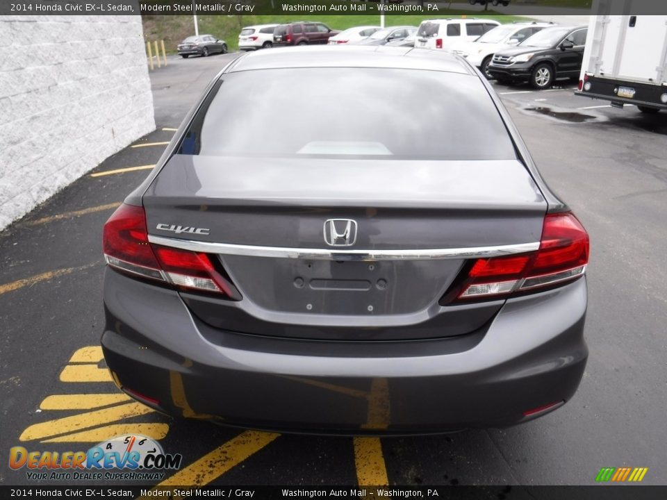 2014 Honda Civic EX-L Sedan Modern Steel Metallic / Gray Photo #8