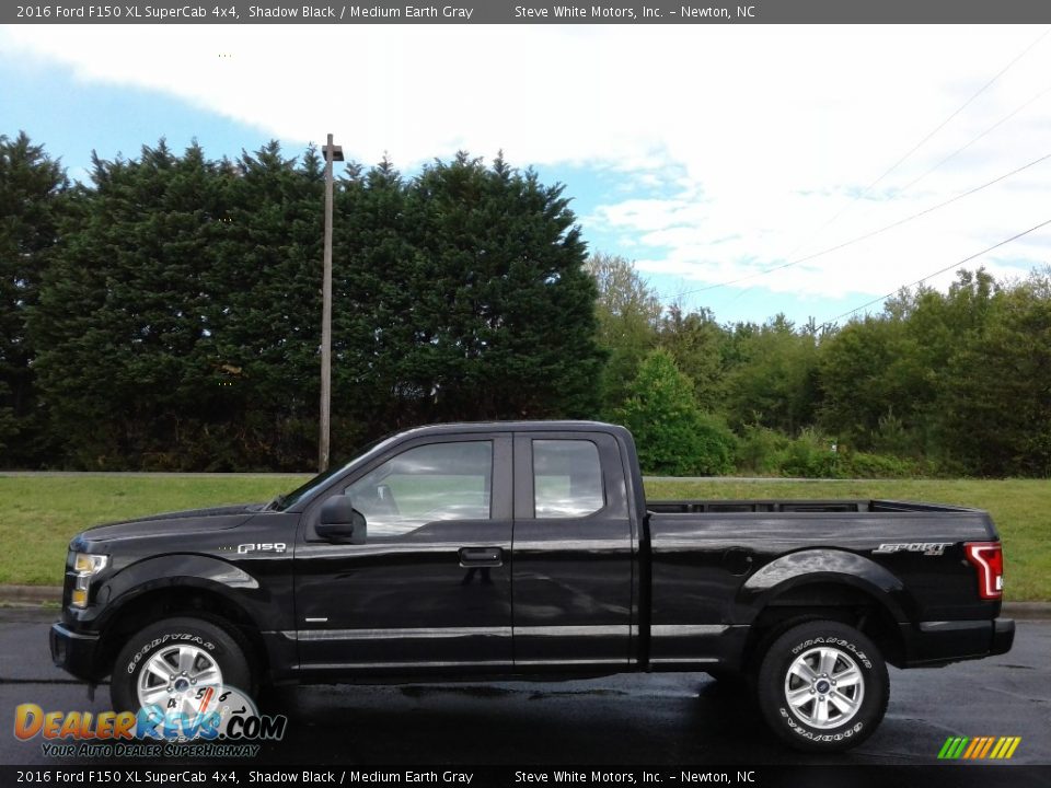 2016 Ford F150 XL SuperCab 4x4 Shadow Black / Medium Earth Gray Photo #1
