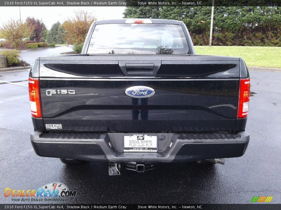 2016 Ford F150 XL SuperCab 4x4 Shadow Black / Medium Earth Gray Photo #7