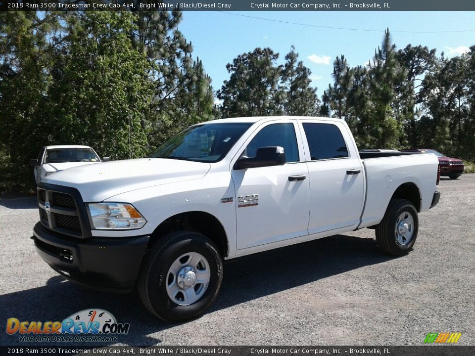 2018 Ram 3500 Tradesman Crew Cab 4x4 Bright White / Black/Diesel Gray Photo #1