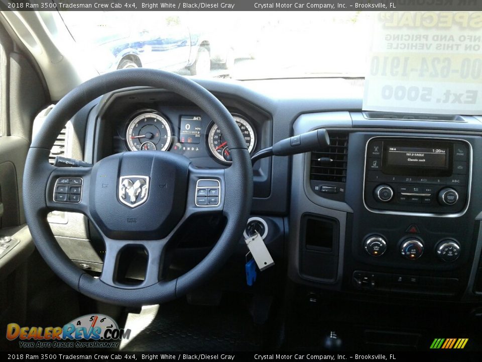 2018 Ram 3500 Tradesman Crew Cab 4x4 Bright White / Black/Diesel Gray Photo #13