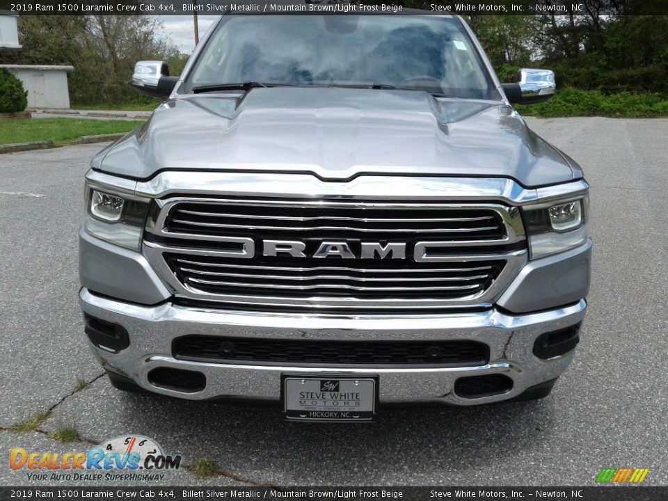 2019 Ram 1500 Laramie Crew Cab 4x4 Billett Silver Metallic / Mountain Brown/Light Frost Beige Photo #3