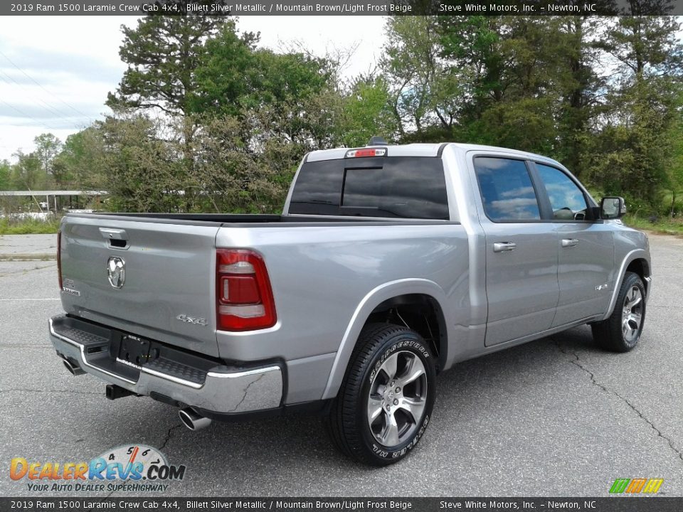 2019 Ram 1500 Laramie Crew Cab 4x4 Billett Silver Metallic / Mountain Brown/Light Frost Beige Photo #6