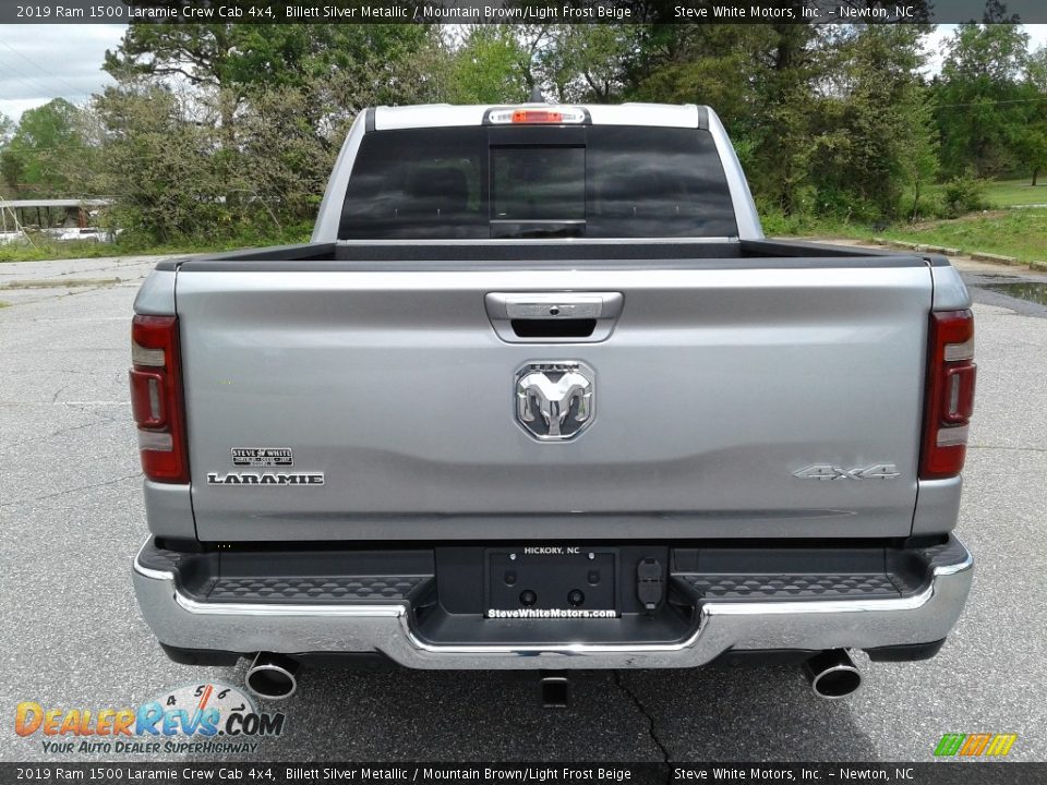 2019 Ram 1500 Laramie Crew Cab 4x4 Billett Silver Metallic / Mountain Brown/Light Frost Beige Photo #7