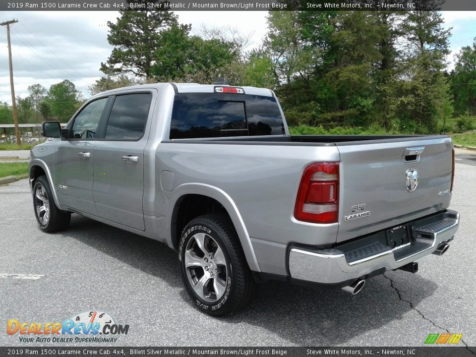 2019 Ram 1500 Laramie Crew Cab 4x4 Billett Silver Metallic / Mountain Brown/Light Frost Beige Photo #8