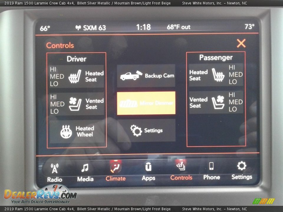 Controls of 2019 Ram 1500 Laramie Crew Cab 4x4 Photo #28