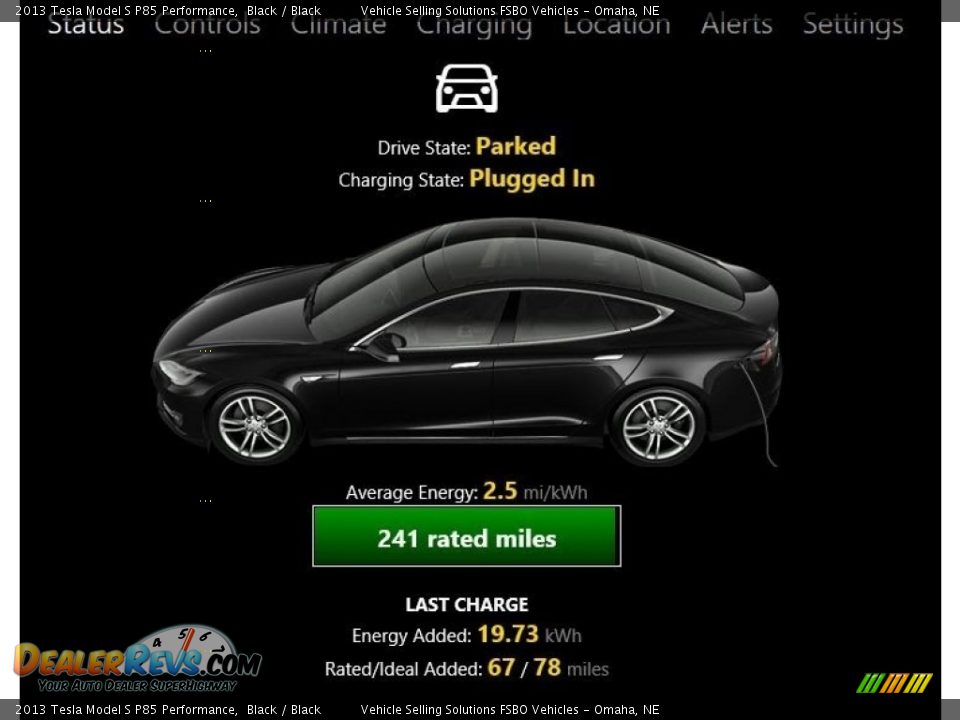 2013 Tesla Model S P85 Performance Black / Black Photo #9