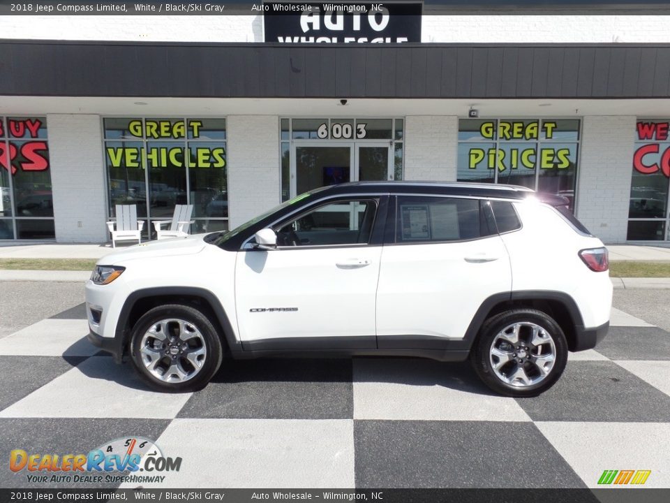2018 Jeep Compass Limited White / Black/Ski Gray Photo #1