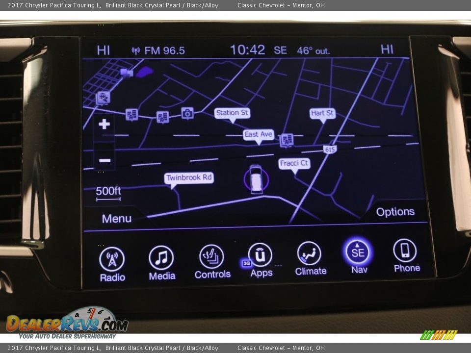 2017 Chrysler Pacifica Touring L Brilliant Black Crystal Pearl / Black/Alloy Photo #10