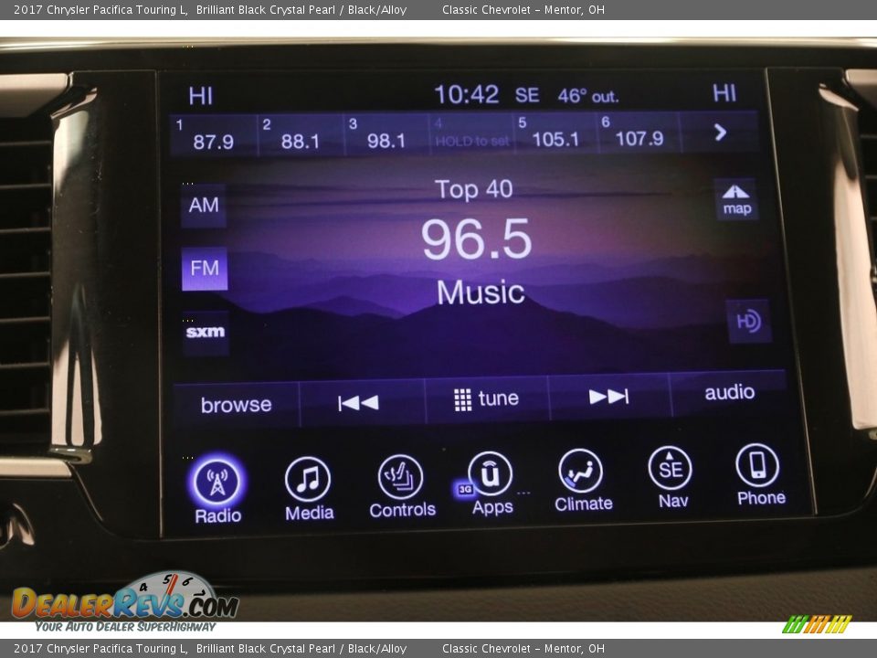 2017 Chrysler Pacifica Touring L Brilliant Black Crystal Pearl / Black/Alloy Photo #12