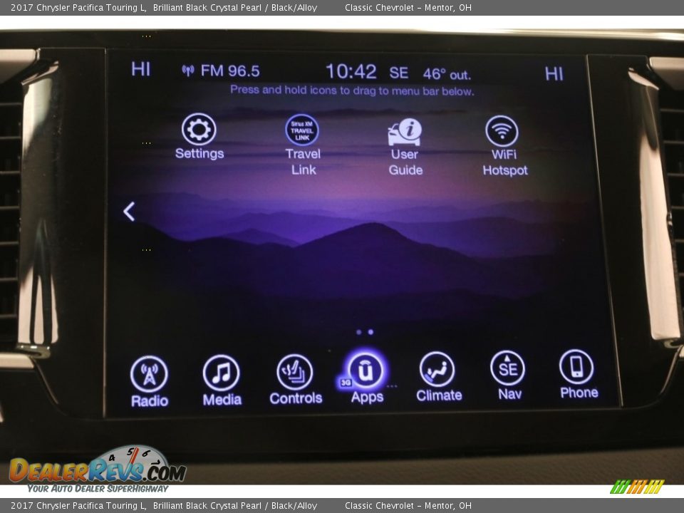 2017 Chrysler Pacifica Touring L Brilliant Black Crystal Pearl / Black/Alloy Photo #14
