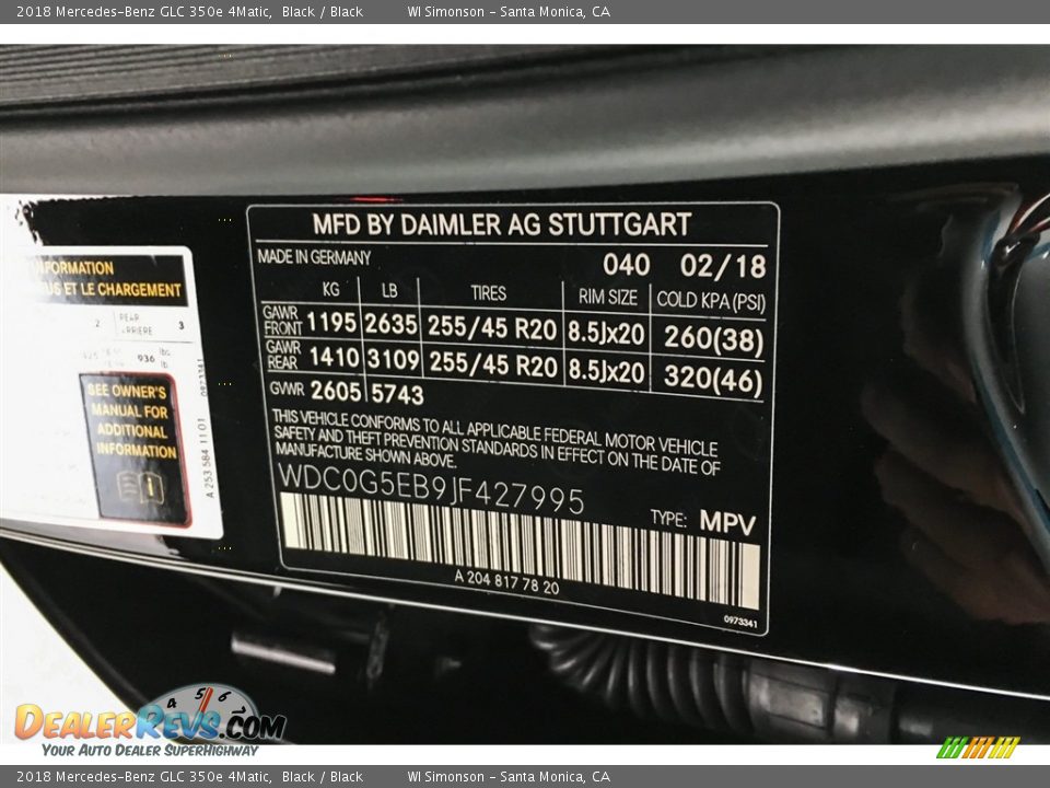 2018 Mercedes-Benz GLC 350e 4Matic Black / Black Photo #11