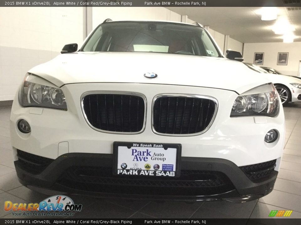 2015 BMW X1 xDrive28i Alpine White / Coral Red/Grey-Black Piping Photo #7