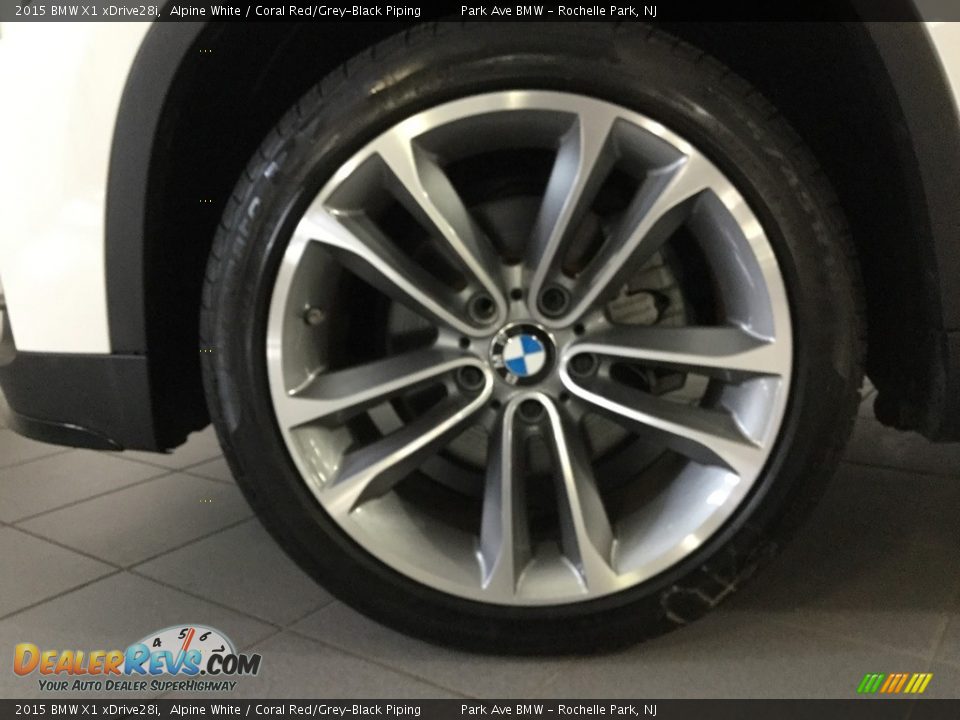 2015 BMW X1 xDrive28i Alpine White / Coral Red/Grey-Black Piping Photo #8