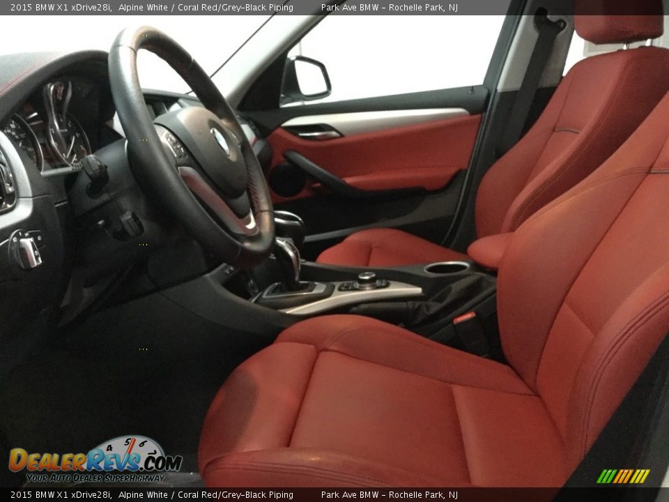 2015 BMW X1 xDrive28i Alpine White / Coral Red/Grey-Black Piping Photo #11