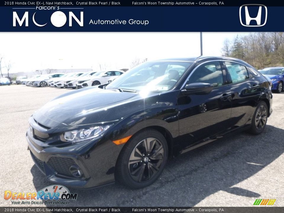 2018 Honda Civic EX-L Navi Hatchback Crystal Black Pearl / Black Photo #1