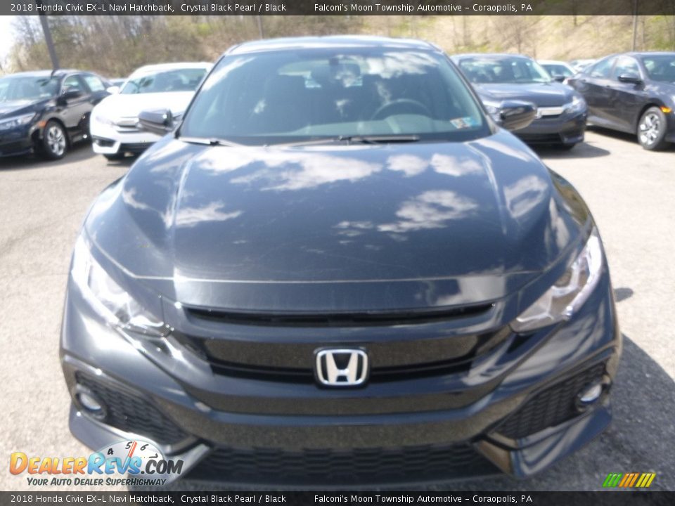 2018 Honda Civic EX-L Navi Hatchback Crystal Black Pearl / Black Photo #6