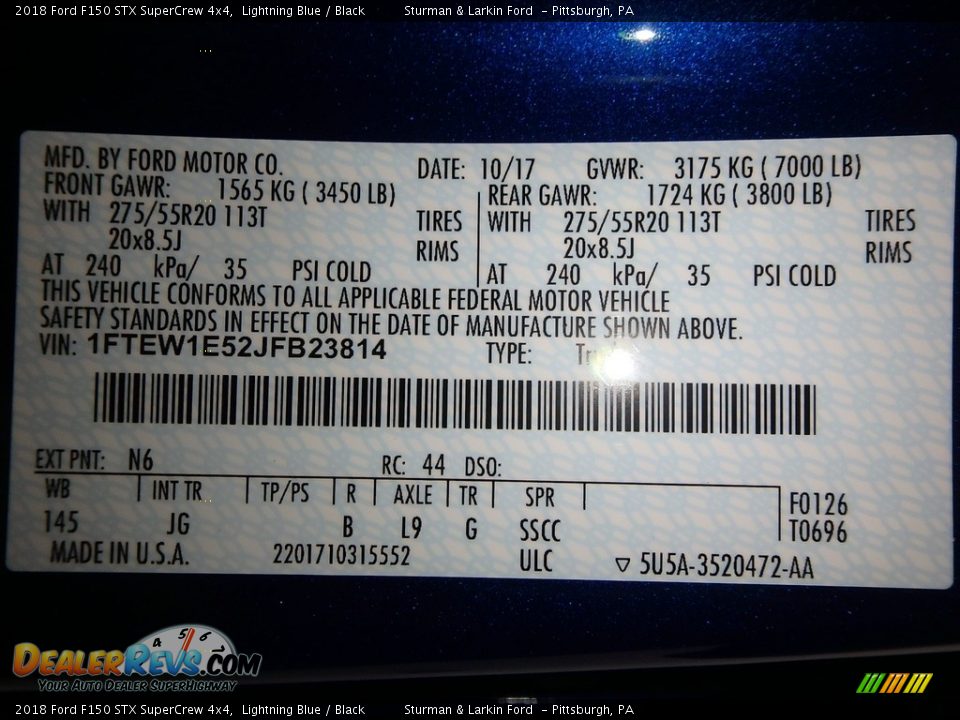 2018 Ford F150 STX SuperCrew 4x4 Lightning Blue / Black Photo #10