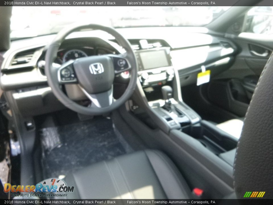 2018 Honda Civic EX-L Navi Hatchback Crystal Black Pearl / Black Photo #10