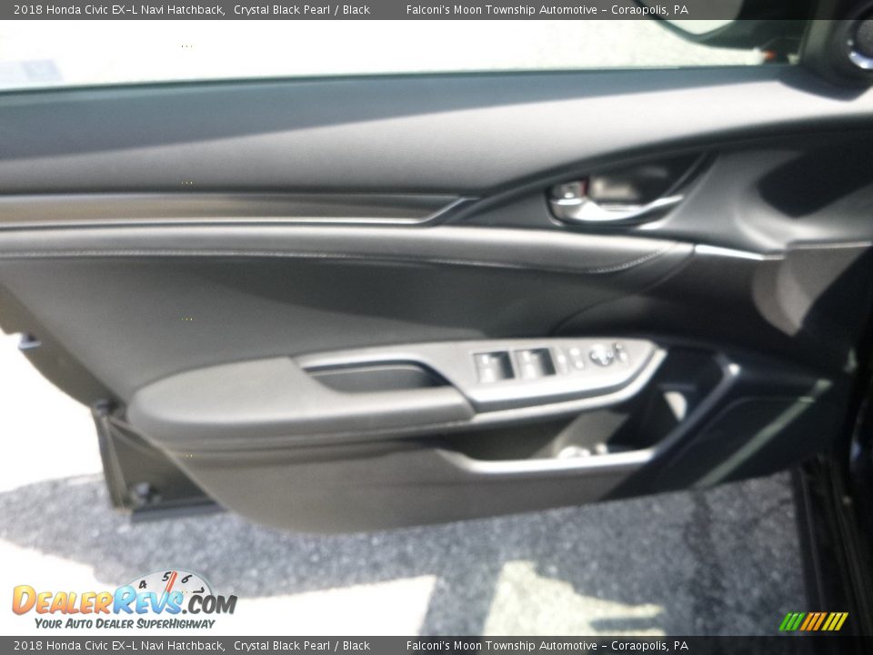 2018 Honda Civic EX-L Navi Hatchback Crystal Black Pearl / Black Photo #11