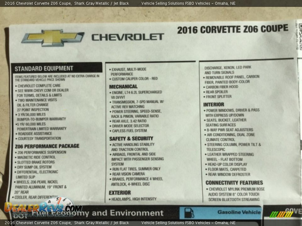 2016 Chevrolet Corvette Z06 Coupe Shark Gray Metallic / Jet Black Photo #21