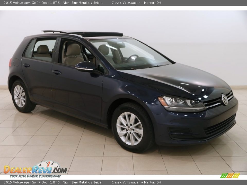 2015 Volkswagen Golf 4 Door 1.8T S Night Blue Metallic / Beige Photo #1