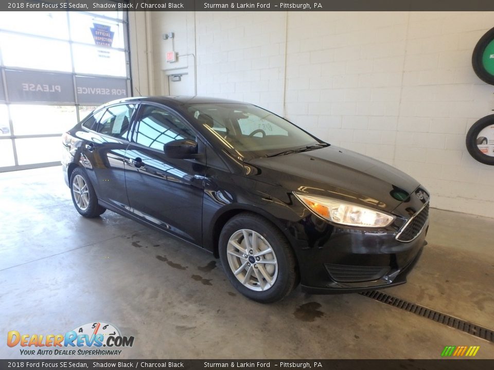 2018 Ford Focus SE Sedan Shadow Black / Charcoal Black Photo #1