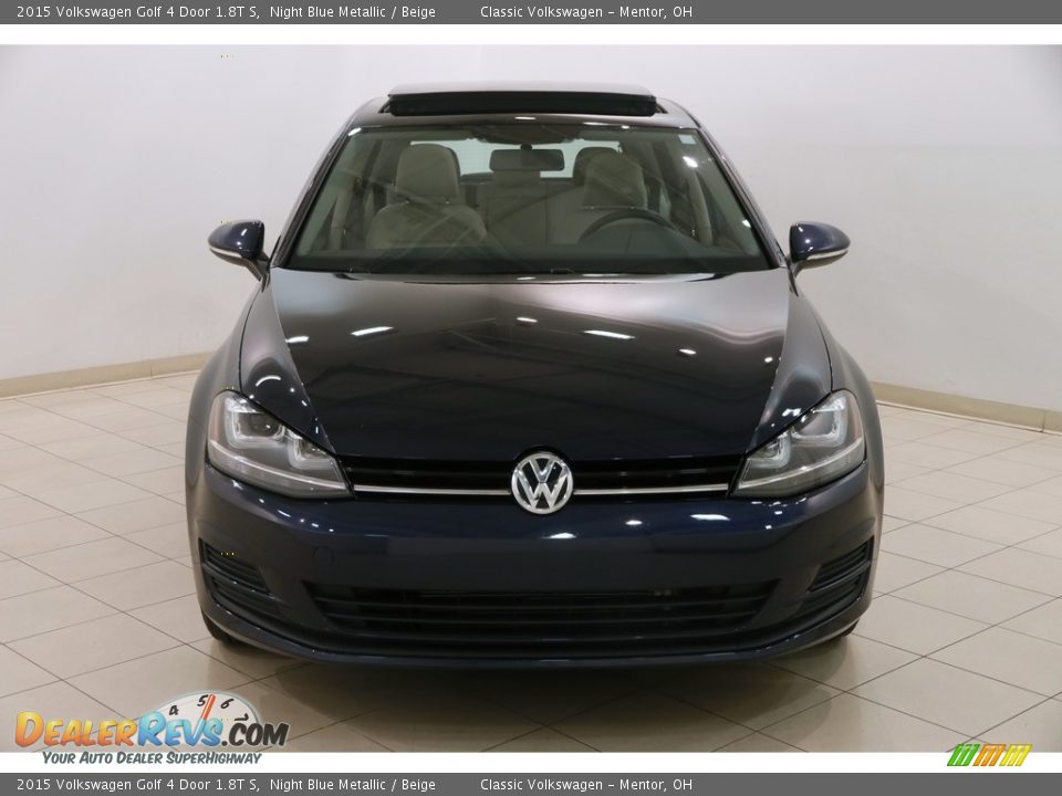 2015 Volkswagen Golf 4 Door 1.8T S Night Blue Metallic / Beige Photo #2