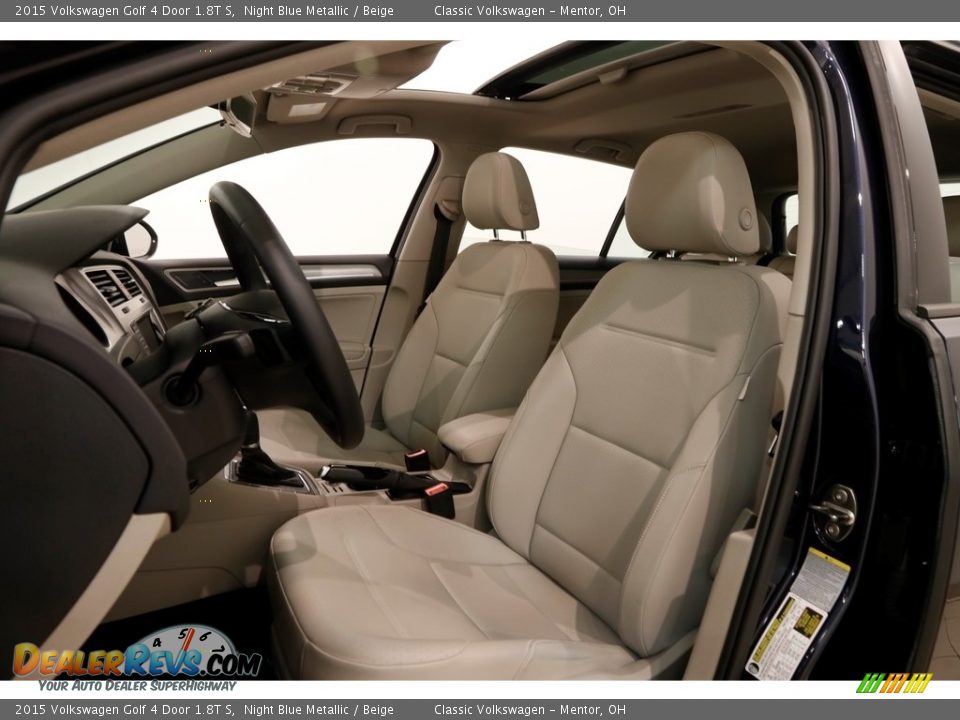 2015 Volkswagen Golf 4 Door 1.8T S Night Blue Metallic / Beige Photo #5