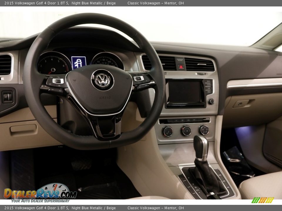 2015 Volkswagen Golf 4 Door 1.8T S Night Blue Metallic / Beige Photo #6