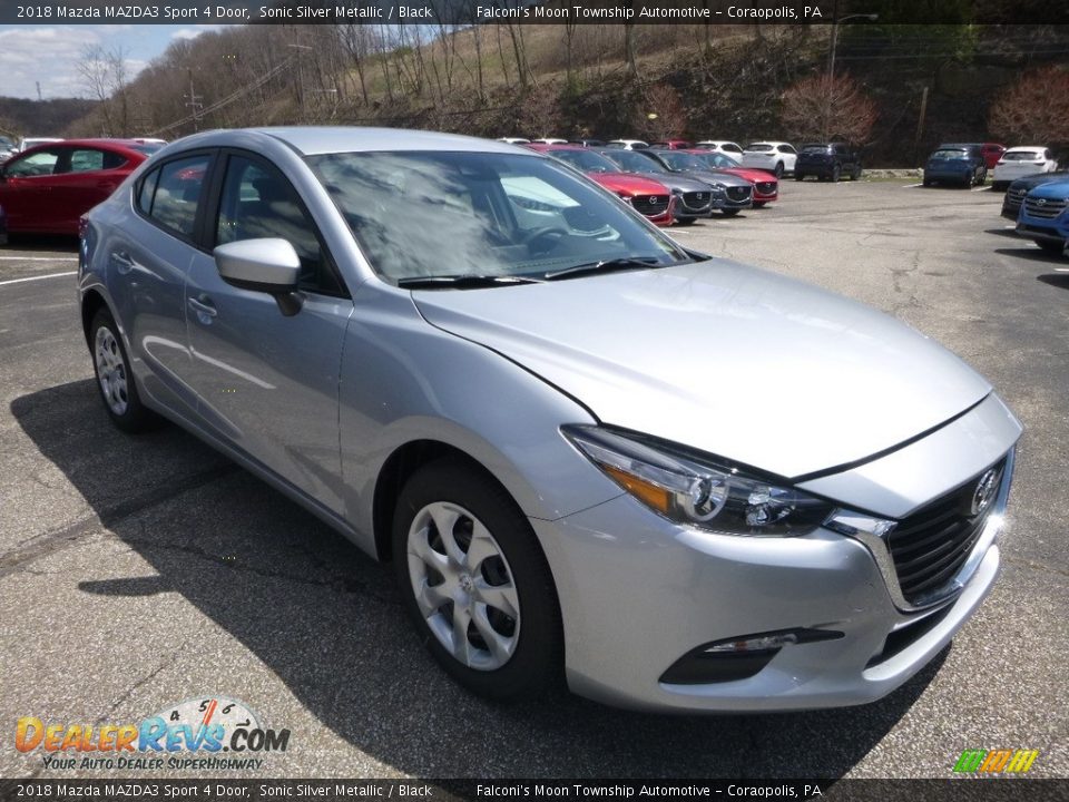 2018 Mazda MAZDA3 Sport 4 Door Sonic Silver Metallic / Black Photo #3
