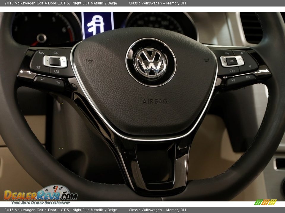 2015 Volkswagen Golf 4 Door 1.8T S Night Blue Metallic / Beige Photo #7