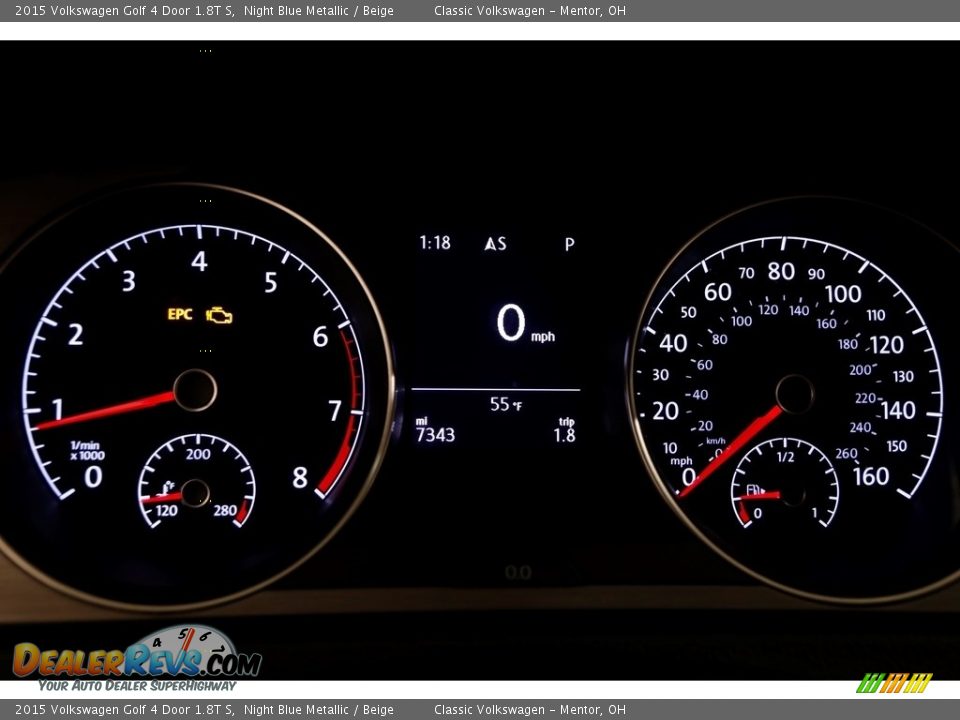 2015 Volkswagen Golf 4 Door 1.8T S Night Blue Metallic / Beige Photo #8