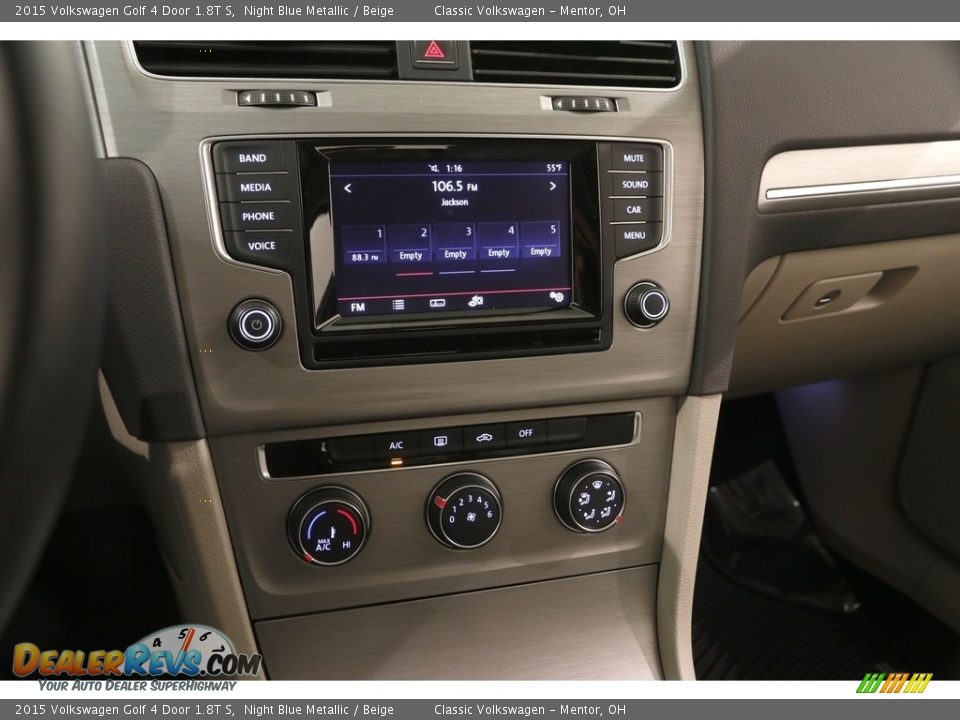 2015 Volkswagen Golf 4 Door 1.8T S Night Blue Metallic / Beige Photo #9