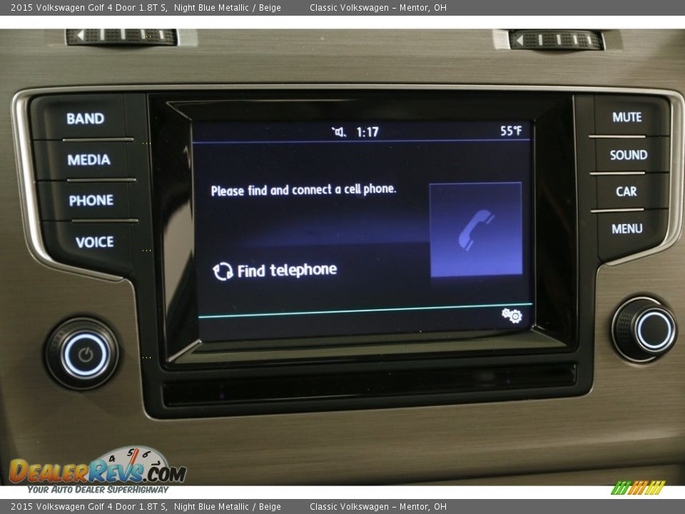 2015 Volkswagen Golf 4 Door 1.8T S Night Blue Metallic / Beige Photo #10