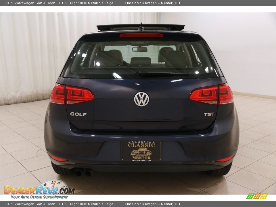 2015 Volkswagen Golf 4 Door 1.8T S Night Blue Metallic / Beige Photo #17