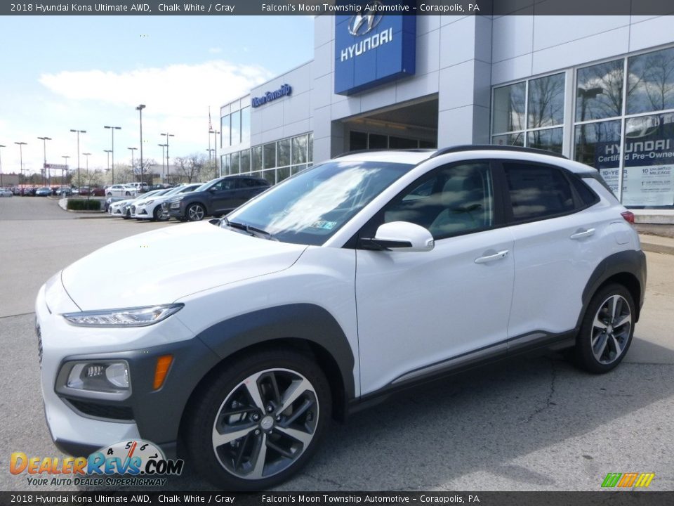 2018 Hyundai Kona Ultimate AWD Chalk White / Gray Photo #2