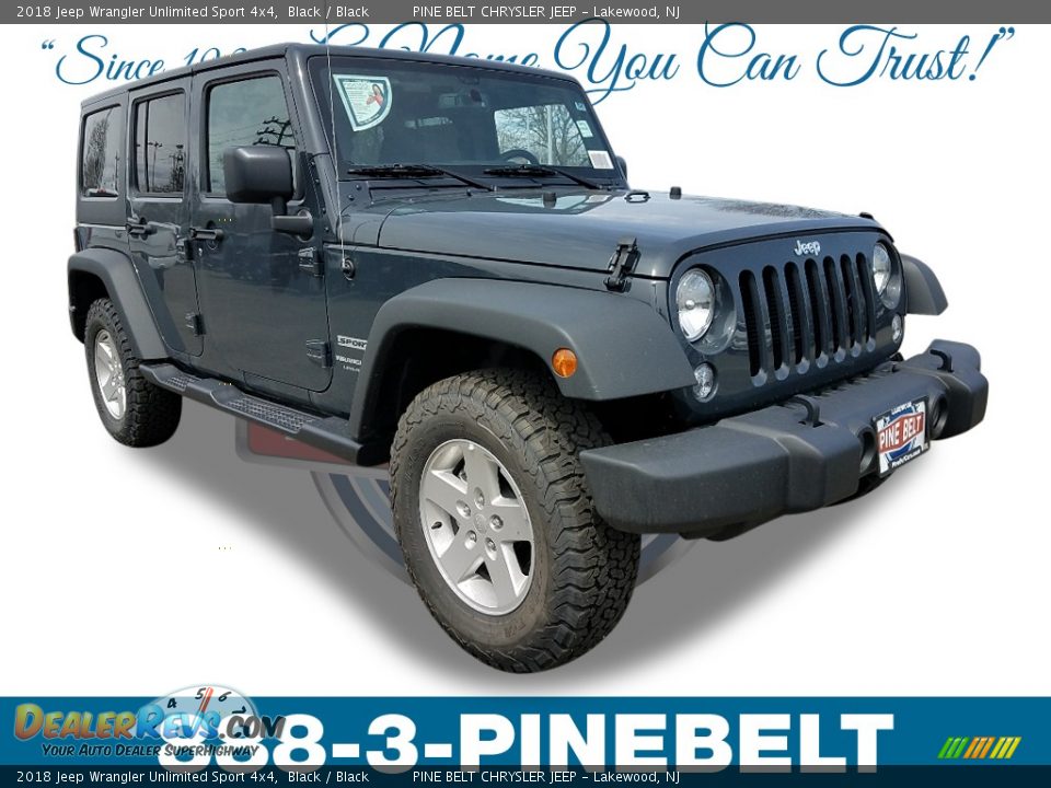 2018 Jeep Wrangler Unlimited Sport 4x4 Black / Black Photo #1