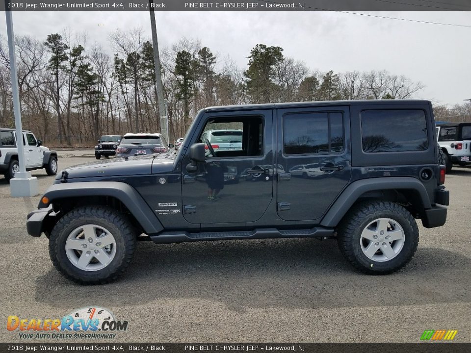 2018 Jeep Wrangler Unlimited Sport 4x4 Black / Black Photo #3