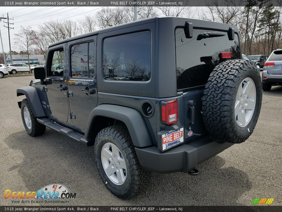 2018 Jeep Wrangler Unlimited Sport 4x4 Black / Black Photo #4
