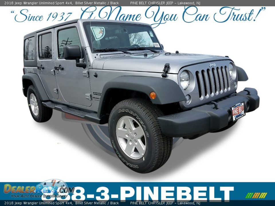 2018 Jeep Wrangler Unlimited Sport 4x4 Billet Silver Metallic / Black Photo #1