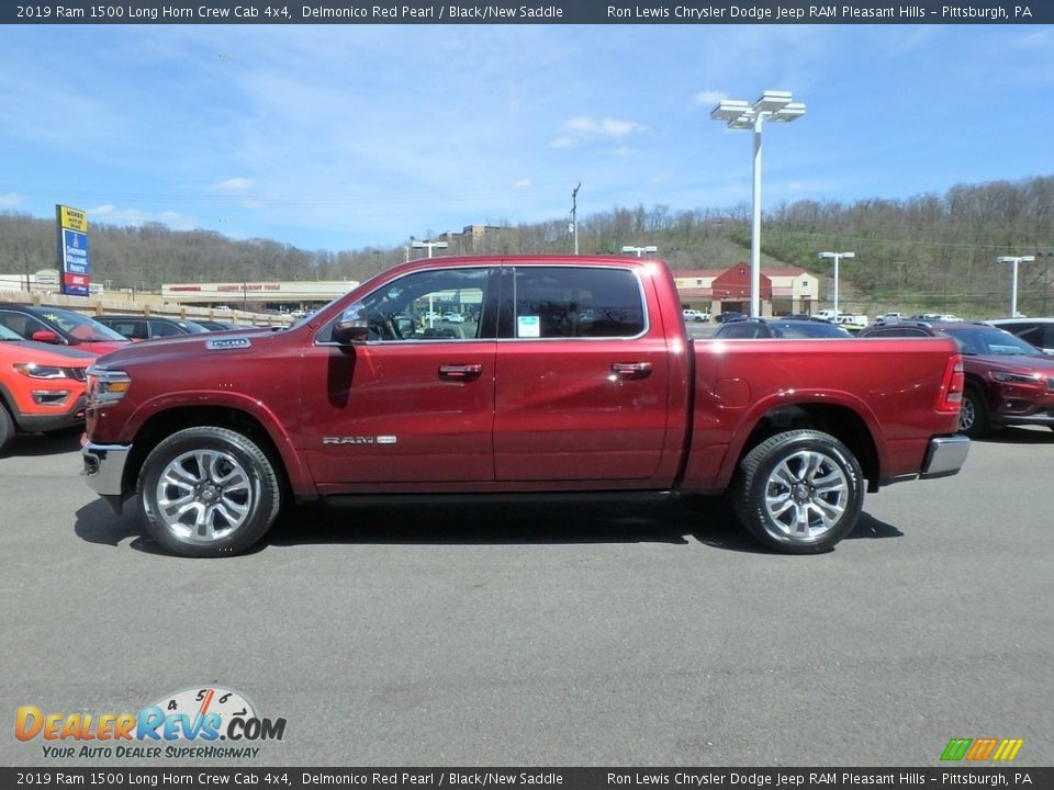 2019 Ram 1500 Long Horn Crew Cab 4x4 Delmonico Red Pearl / Black/New Saddle Photo #2