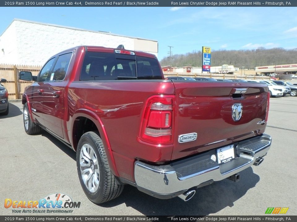 2019 Ram 1500 Long Horn Crew Cab 4x4 Delmonico Red Pearl / Black/New Saddle Photo #3