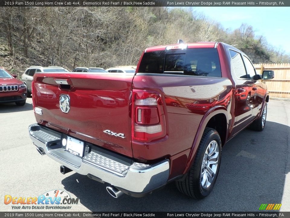 2019 Ram 1500 Long Horn Crew Cab 4x4 Delmonico Red Pearl / Black/New Saddle Photo #5