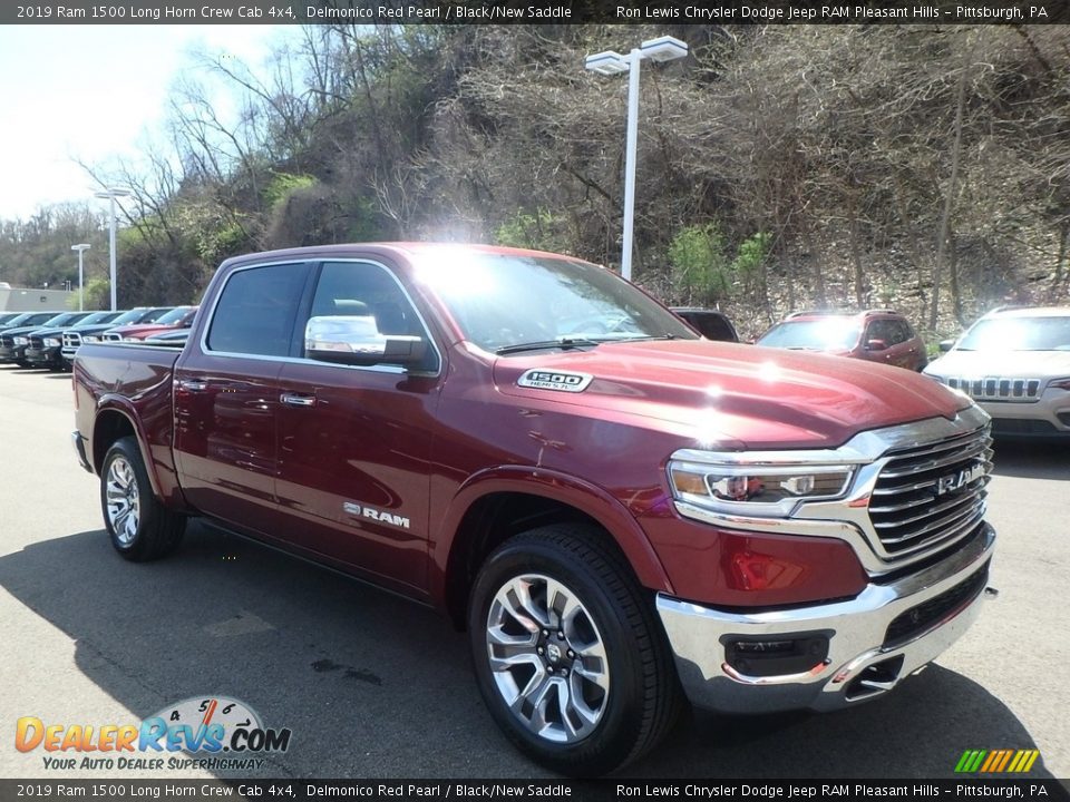 2019 Ram 1500 Long Horn Crew Cab 4x4 Delmonico Red Pearl / Black/New Saddle Photo #7