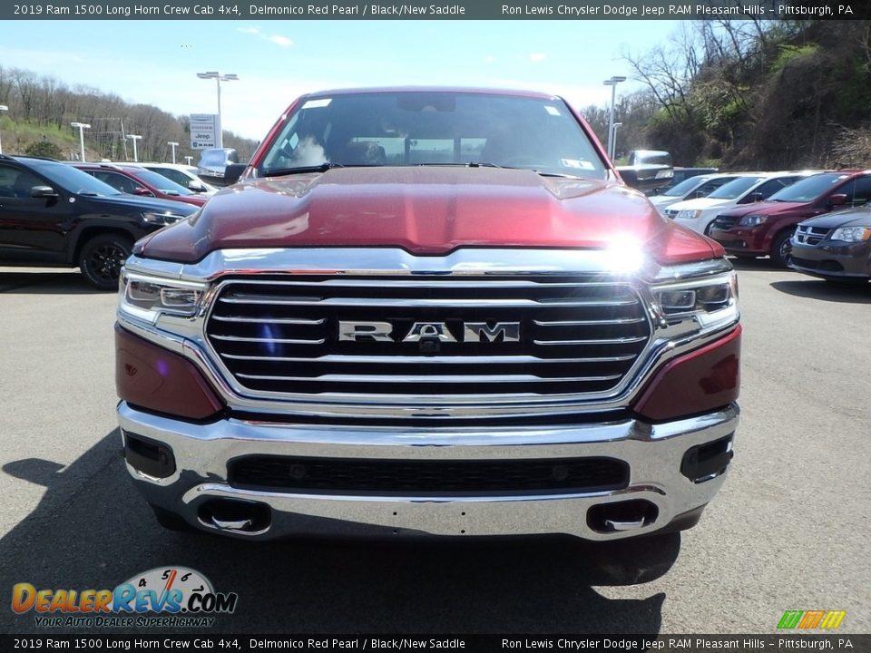 2019 Ram 1500 Long Horn Crew Cab 4x4 Delmonico Red Pearl / Black/New Saddle Photo #8