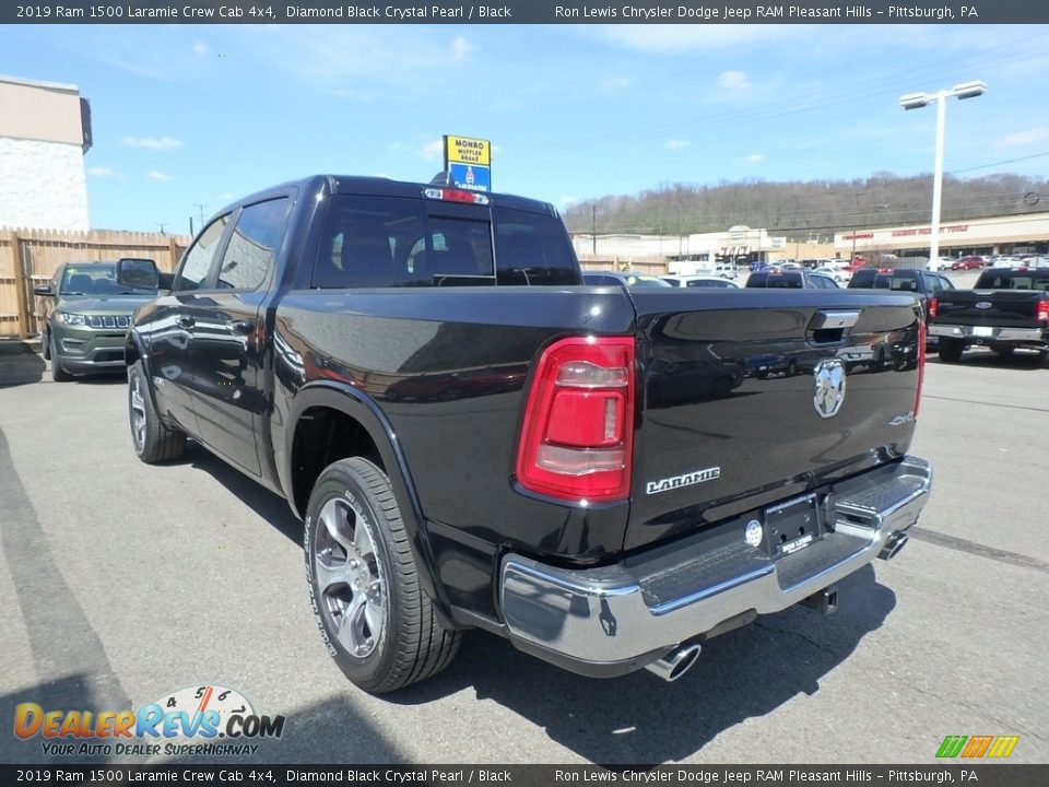 2019 Ram 1500 Laramie Crew Cab 4x4 Diamond Black Crystal Pearl / Black Photo #3