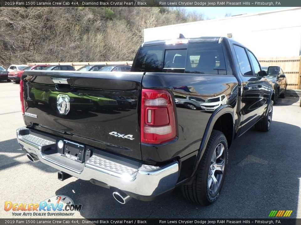 2019 Ram 1500 Laramie Crew Cab 4x4 Diamond Black Crystal Pearl / Black Photo #5