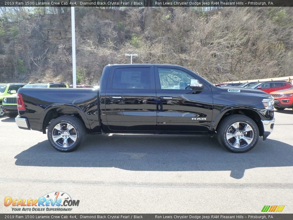2019 Ram 1500 Laramie Crew Cab 4x4 Diamond Black Crystal Pearl / Black Photo #6