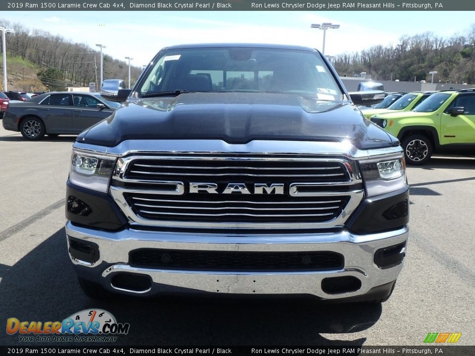 2019 Ram 1500 Laramie Crew Cab 4x4 Diamond Black Crystal Pearl / Black Photo #8